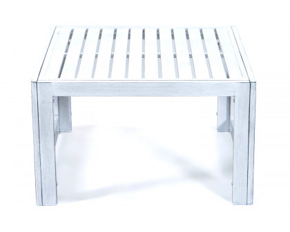 LeisureMod Chelsea Aluminum Patio Coffee Table - Weathered/Gray