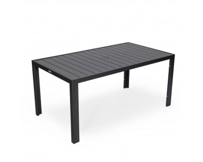 LeisureMod Chelsea Modern Aluminum Outdoor 63" Rectangular Dining Table