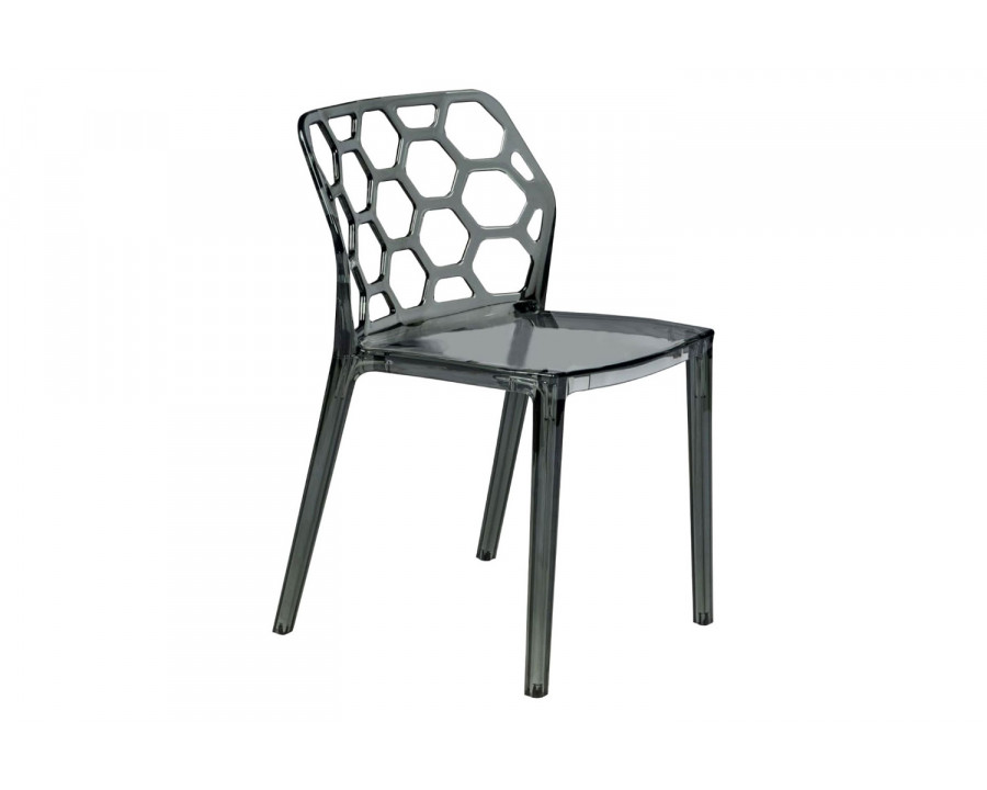 LeisureMod Dynamic Modern Honeycomb Design Dining Side Chair