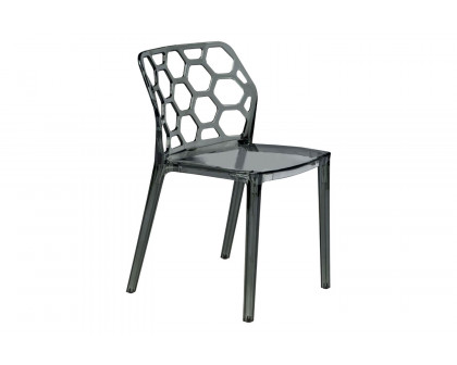 LeisureMod Dynamic Modern Honeycomb Design Dining Side Chair - Black