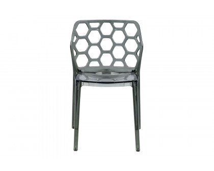 LeisureMod Dynamic Modern Honeycomb Design Dining Side Chair - Black