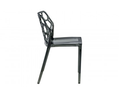 LeisureMod Dynamic Modern Honeycomb Design Dining Side Chair - Black