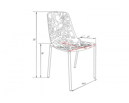 LeisureMod Devon Modern Flower Design Outdoor Aluminum Dining Chair - Brown