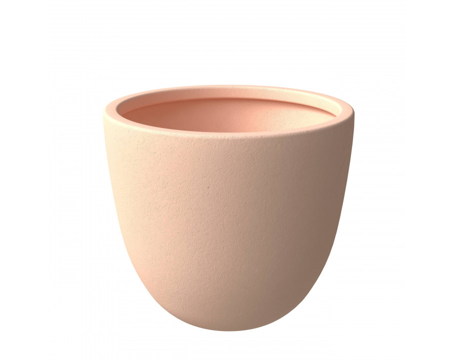 LeisureMod Dahlia Modern 11" Fiberstone and MgO Clay Planter Pot - Terracotta