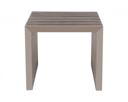 LeisureMod Eldert Gridiron Modern Stainless Steel Bench - Brushed 19