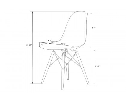 LeisureMod Dover Molded Side Chair - Clear