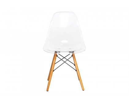 LeisureMod Dover Molded Side Chair - Clear