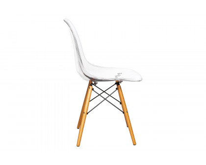 LeisureMod Dover Molded Side Chair - Clear