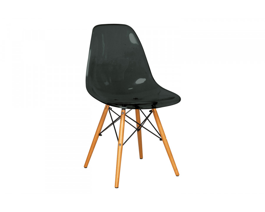 LeisureMod Dover Molded Side Chair - Transparent/Black