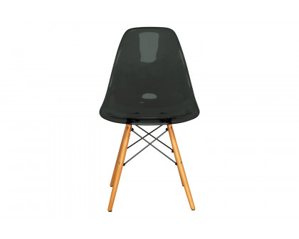 LeisureMod Dover Molded Side Chair - Transparent/Black