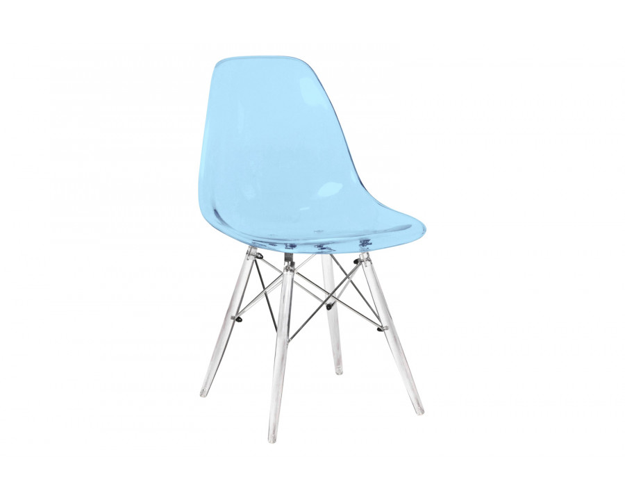 LeisureMod Dover Molded Side Chair With Acrylic Base