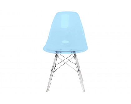 LeisureMod Dover Molded Side Chair With Acrylic Base