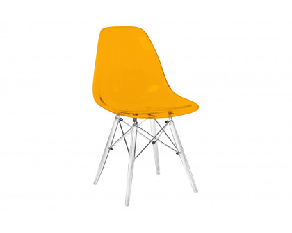 LeisureMod Dover Molded Side Chair With Acrylic Base