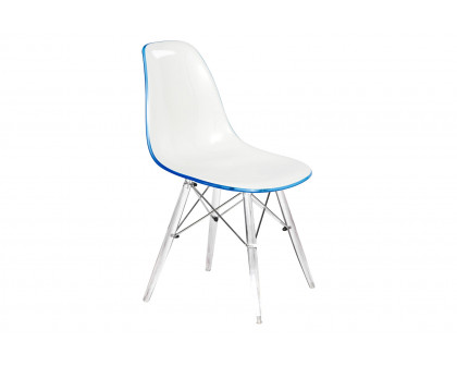 LeisureMod Dover Molded Side Chair With Acrylic Base