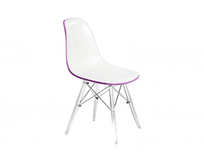 LeisureMod Dover Molded Side Chair With Acrylic Base