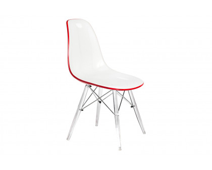 LeisureMod Dover Molded Side Chair With Acrylic Base