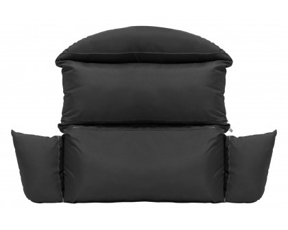 LeisureMod Hanging 2 person Egg Swing Cushion - Black