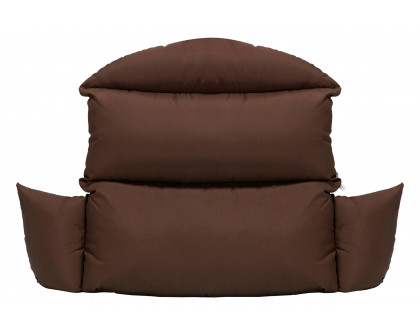 LeisureMod Hanging 2 person Egg Swing Cushion - Brown