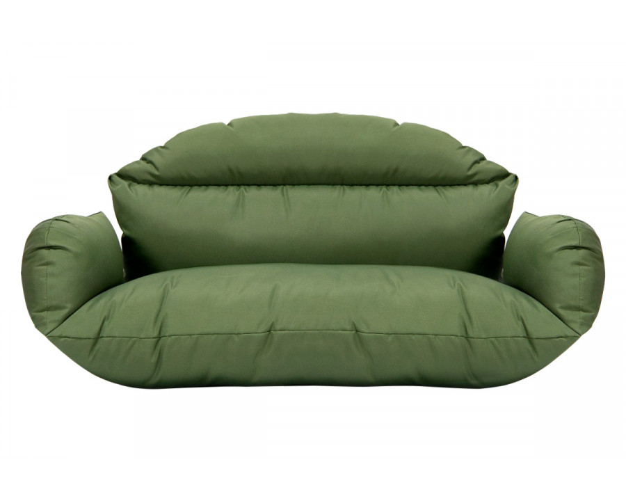 LeisureMod Hanging 2 person Egg Swing Cushion - Dark Green