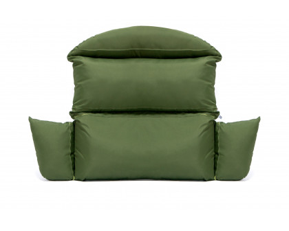 LeisureMod Hanging 2 person Egg Swing Cushion - Dark Green