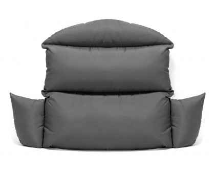 LeisureMod Hanging 2 person Egg Swing Cushion - Dark Gray