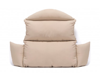 LeisureMod Hanging 2 person Egg Swing Cushion - Taupe