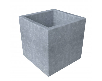 LeisureMod Fern Modern 9" Square Planter Pot in Fiberstone and Clay