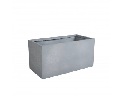 LeisureMod Flora Modern 12" Rectangular Planter Pot in Fiberstone and Clay