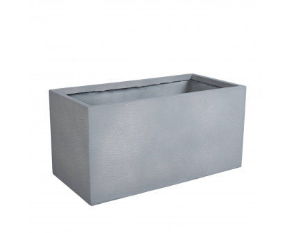 LeisureMod Flora Modern 12" Rectangular Planter Pot in Fiberstone and Clay