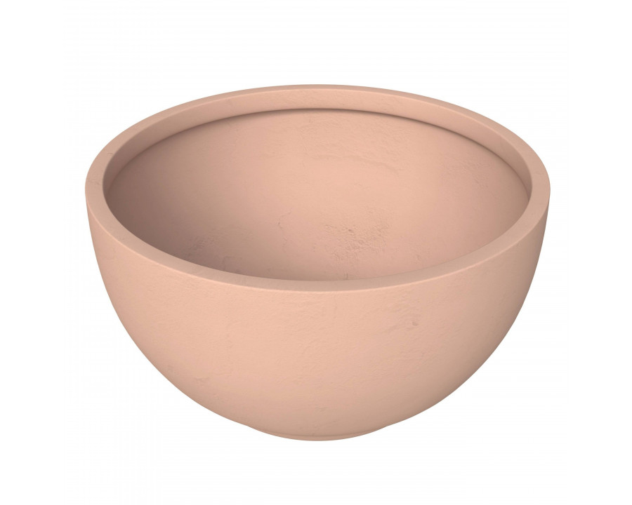 LeisureMod Grove Modern 6" Round Planter Pot in Fiberstone - Terracotta