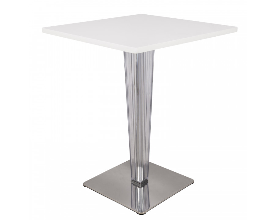 LeisureMod Modern Glen MDF Dining Table - White