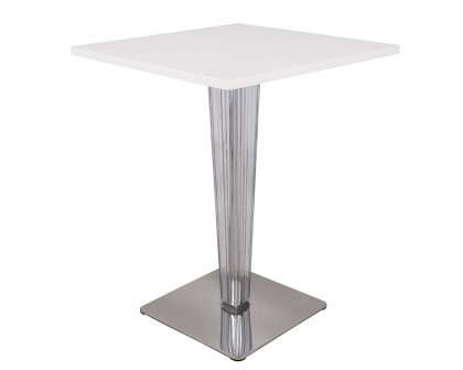 LeisureMod Modern Glen MDF Dining Table - White