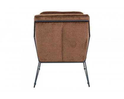 LeisureMod Harmony Velvet Accent Armchair - Coffee/Brown