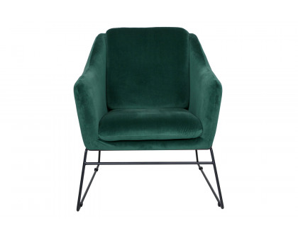 LeisureMod Harmony Velvet Accent Armchair - Emerald/Green