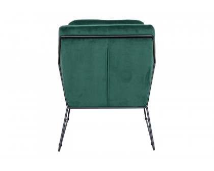 LeisureMod Harmony Velvet Accent Armchair - Emerald/Green