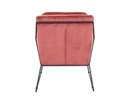 LeisureMod Harmony Velvet Accent Armchair - Royal/Rose