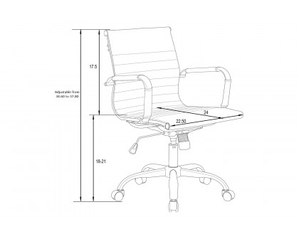 LeisureMod Harris Leatherette Office Chair - Navy Blue