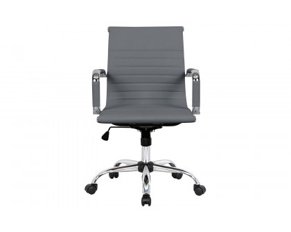 LeisureMod Harris Leatherette Office Chair - Gray