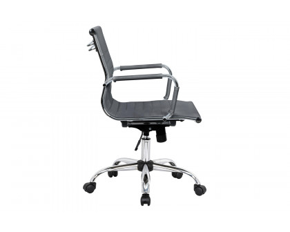 LeisureMod Harris Leatherette Office Chair - Gray