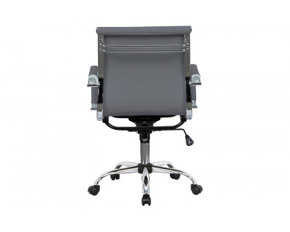 LeisureMod Harris Leatherette Office Chair - Gray