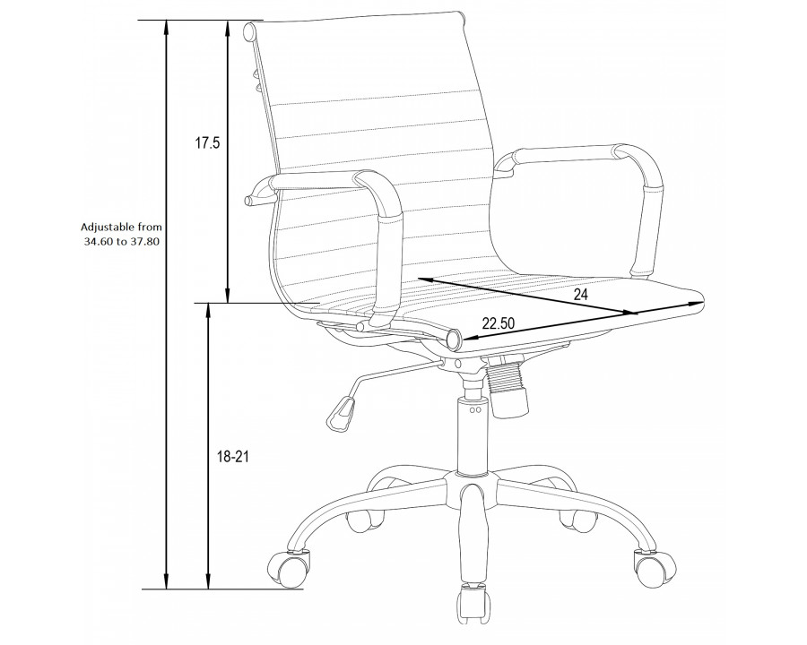 LeisureMod Harris Leatherette Office Chair - Light Brown