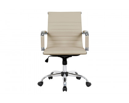 LeisureMod Harris Leatherette Office Chair - Tan