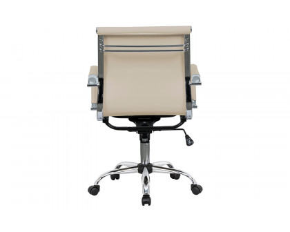 LeisureMod Harris Leatherette Office Chair - Tan