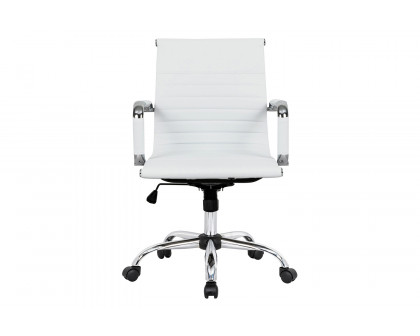 LeisureMod Harris Leatherette Office Chair - White