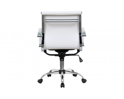 LeisureMod Harris Leatherette Office Chair - White