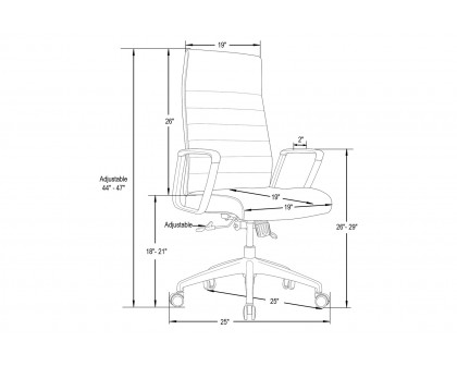 LeisureMod Hilton Modern High-Back Leather Office Chair - Green