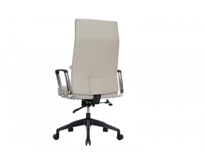 LeisureMod Hilton Modern High-Back Leather Office Chair - Tan