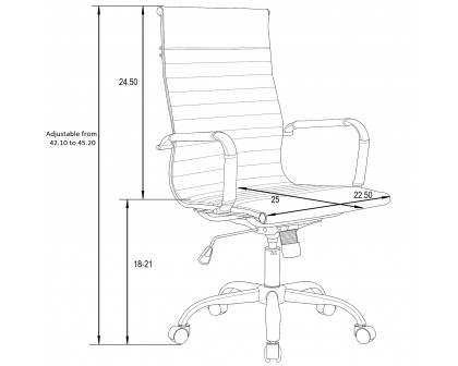 LeisureMod Harris High-Back Office Chair with Swivel