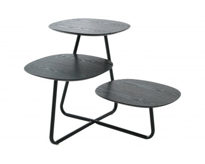 LeisureMod Hazelton Multi-Top End Tables With Manufactured Wood Top And Powder Coated Steel Frame