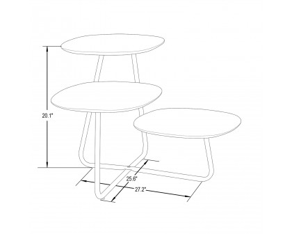 LeisureMod Hazelton Multi-Top End Tables With Manufactured Wood Top And Powder Coated Steel Frame - Black